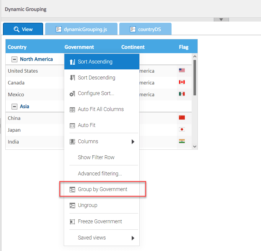 SmartClient’s in-built grouping capability allows you to group data however you want and need right there in the grid.