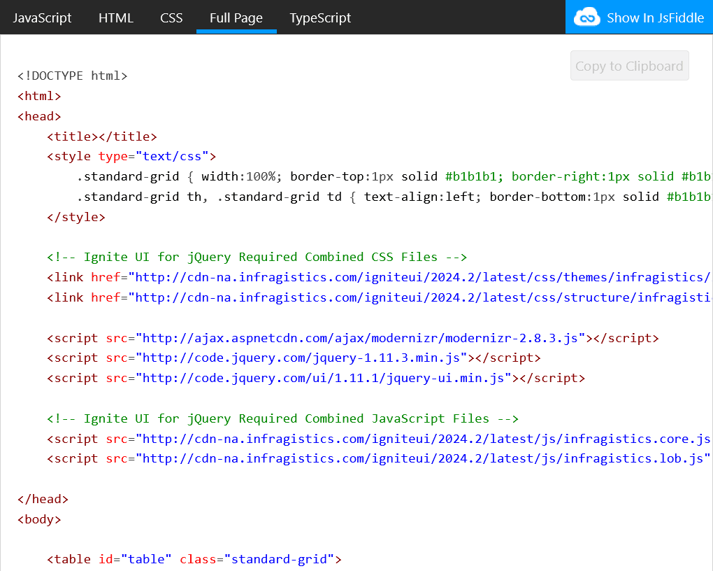 immagine del prodotto Infragistics Ultimate UI for jQuery Data Source
