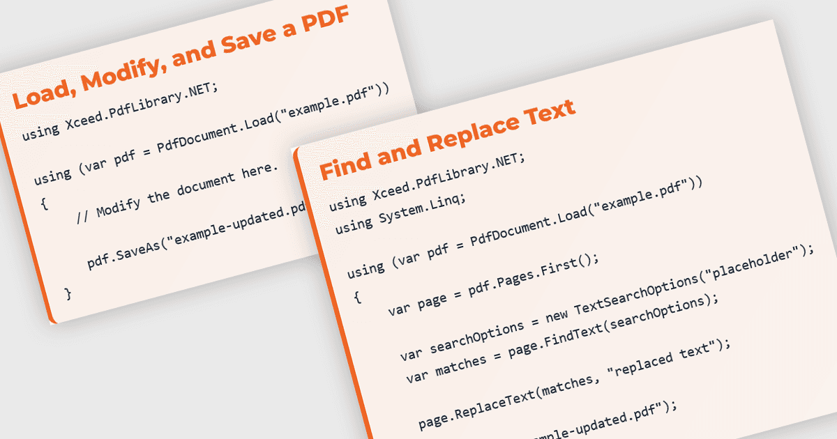 Edit Existing PDFs in .NET