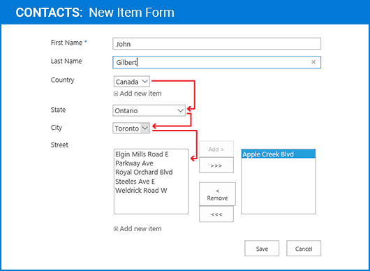 immagine del prodotto Cascaded Lookup Column