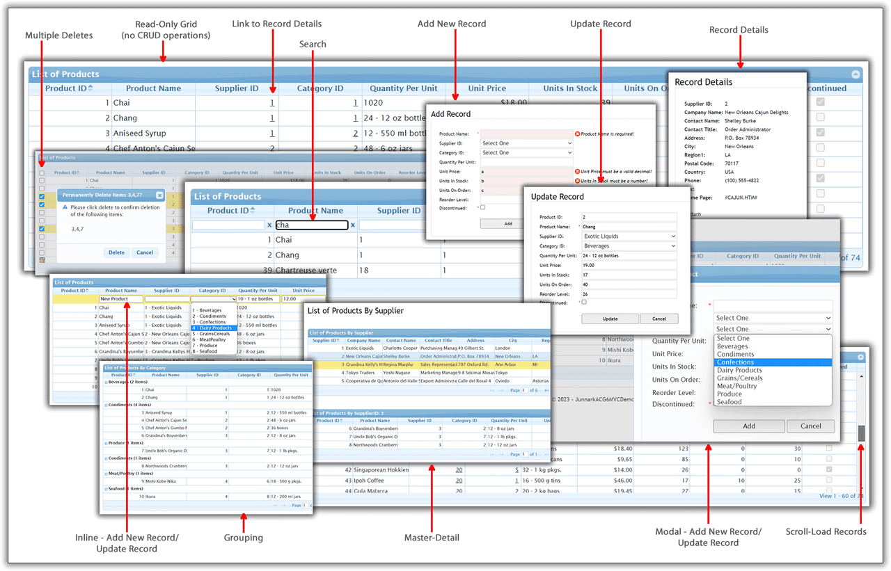 Show a different view in parts of your website. Read-only for public-facing or for users who have limited access. Views with CRUD operations for admin users.