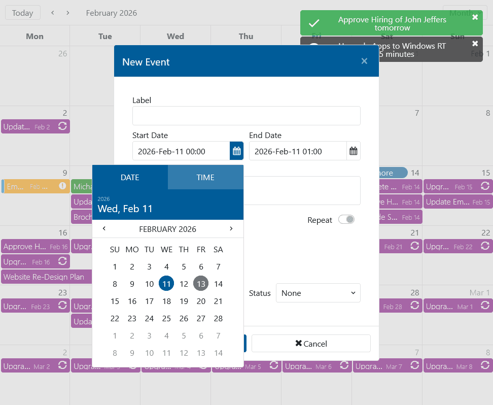 Smart UI Calendar for Blazor product image
