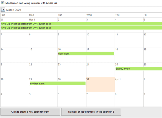 SWT Calendar Application