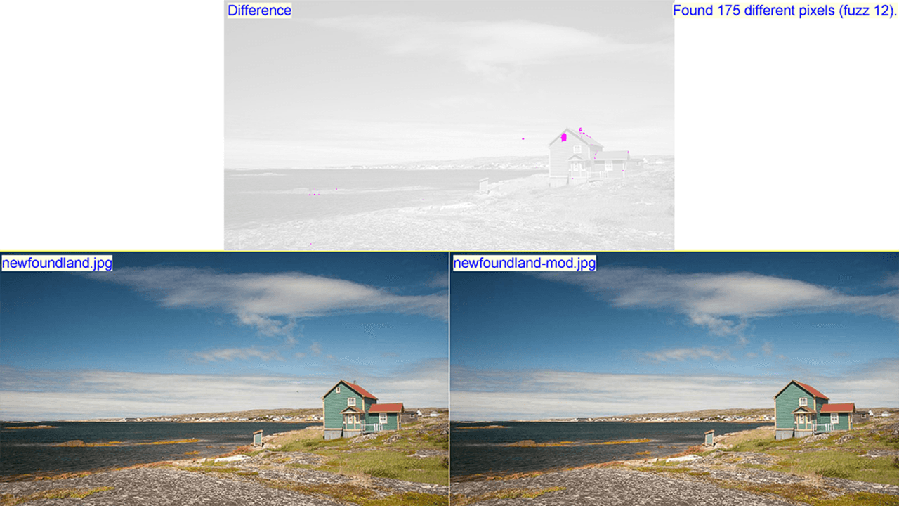 Compare images for software testing, image manipulation detection, or comparing shots from security frames. Perform fuzzy image comparisons and generate different images. This tool provides an effective way of comparing a variety of image types.