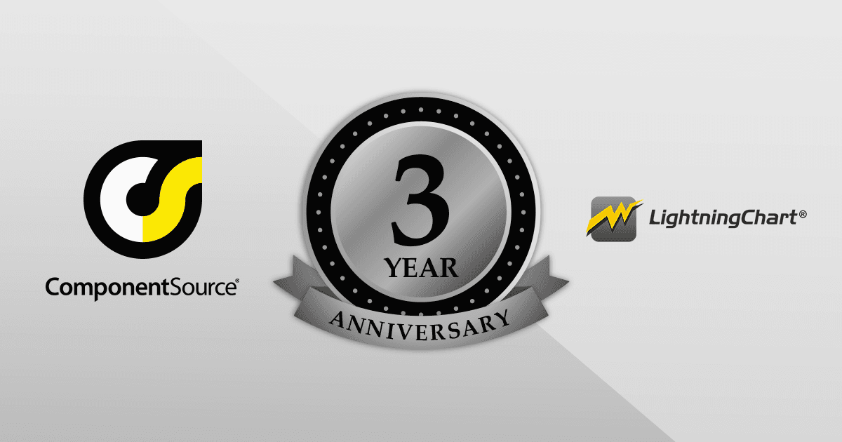 ComponentSource Celebrates 3 Year Partnership with LightningChart
