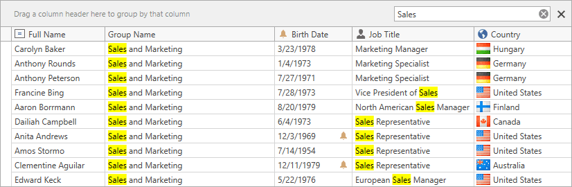 image du produit DevExpress WPF Search Control