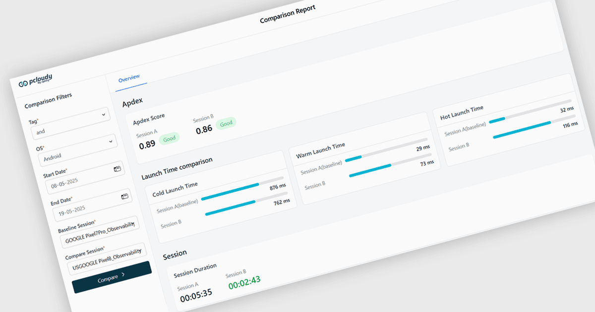 Easily Compare Mobile App Performance Reports