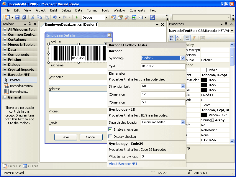 Barcode4NET for .NET 제품 이미지