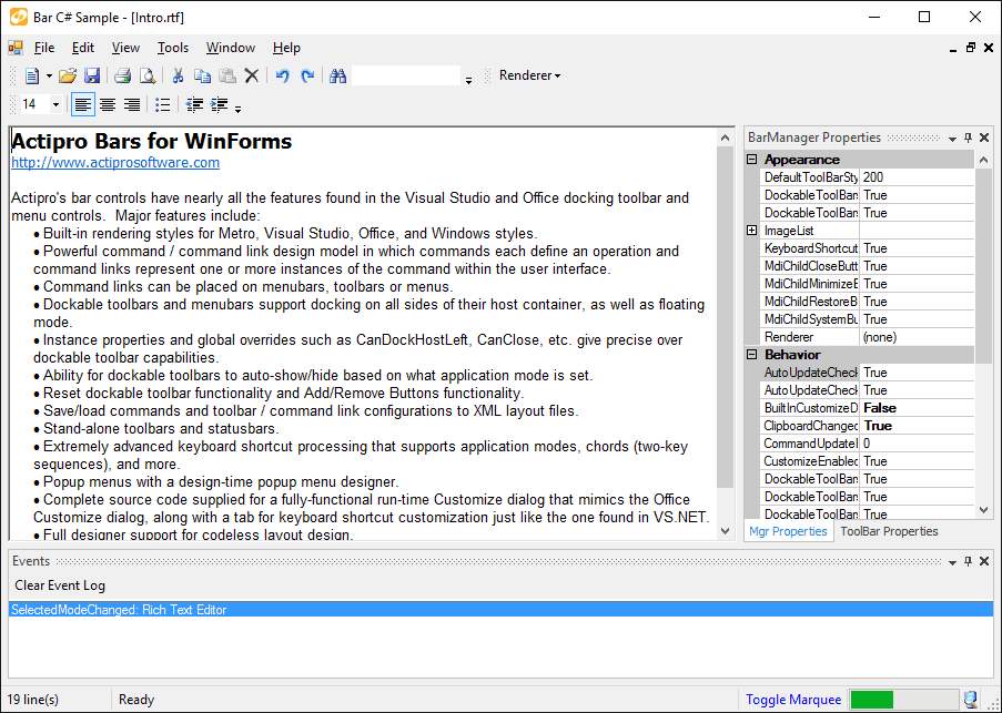imagen del producto Actipro Bars for WinForms