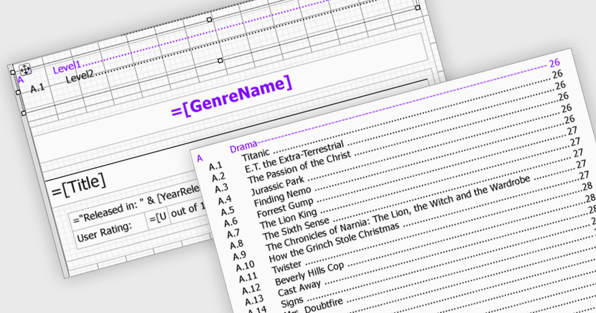 Automatically Generate Report Tables of Contents