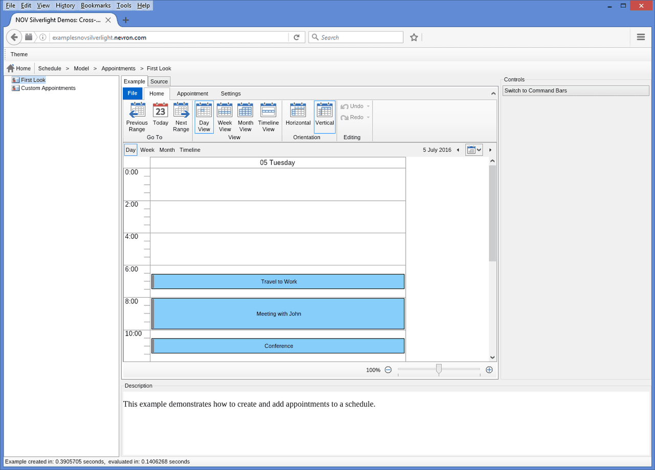 Display and organize appointments and recurring events in cross-platform apps.