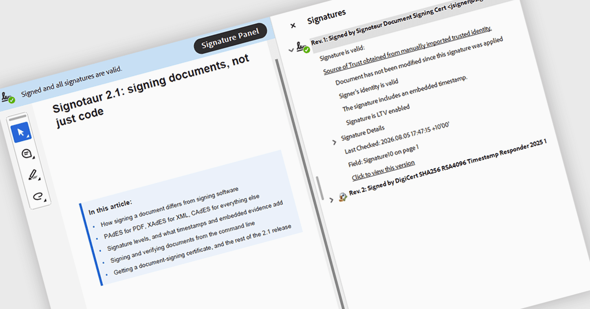 Protect Documents with Electronic Signatures