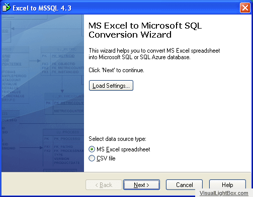 Microsoft Excel to Microsoft SQL Server product image