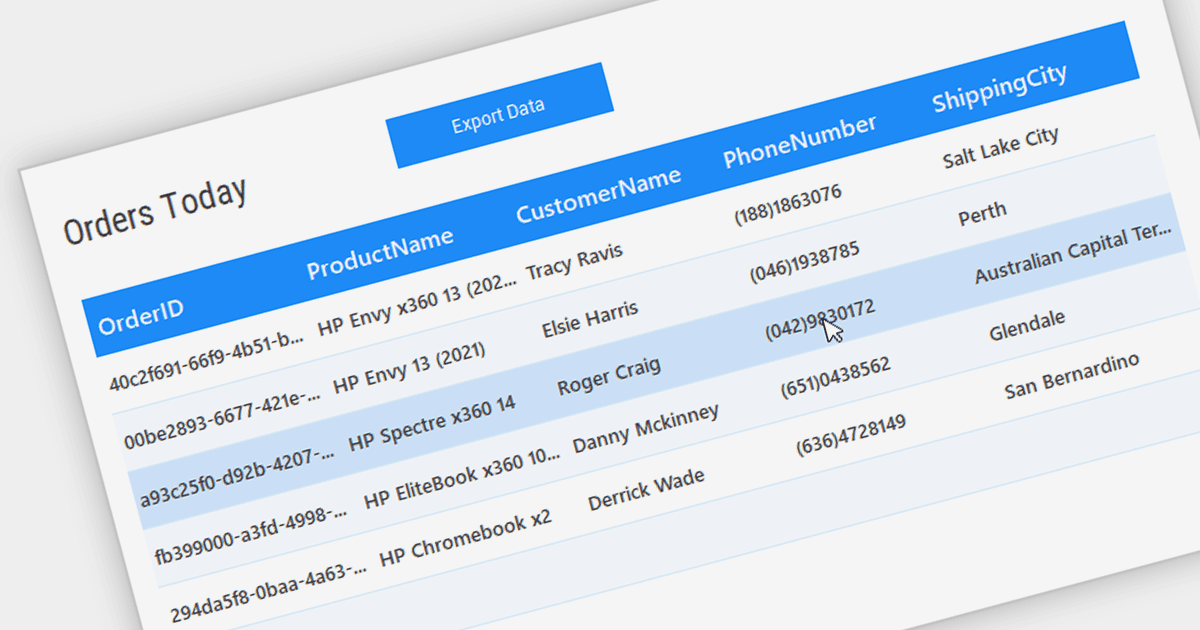 Display Real-time Insights with Data Bound Grids
