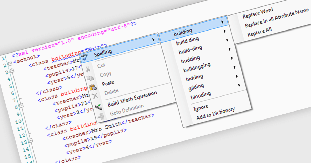 Spell Check XML Content with Precision