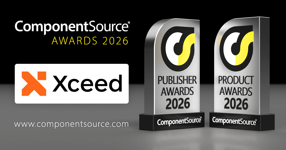 Xceed Software Wins Two ComponentSource Awards