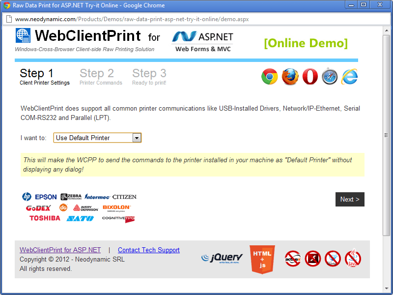 WebClientPrint for ASP.NET released