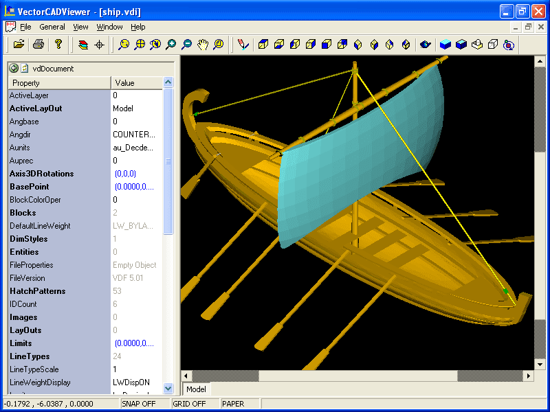 The VectorDraw Viewer provides the quickest and most effective way to view and print vector graphics. Place it on your application or on your web site (IE 4.0 or higher) and you have the ability to view, read, zoom and print 2D and 3D drawings. It supports DWG, DXF, DGN, VDF, VDI, WMF, EMF, SVG vector files and JPG, BMP, GIF, TIFF, PNG, TGA raster files.