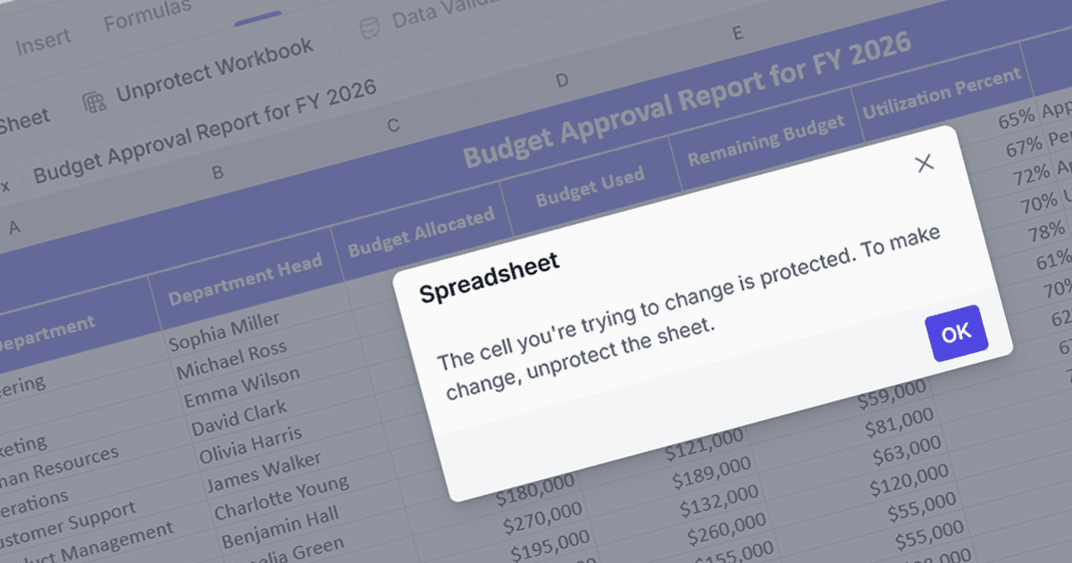 Protect Data in React Spreadsheets
