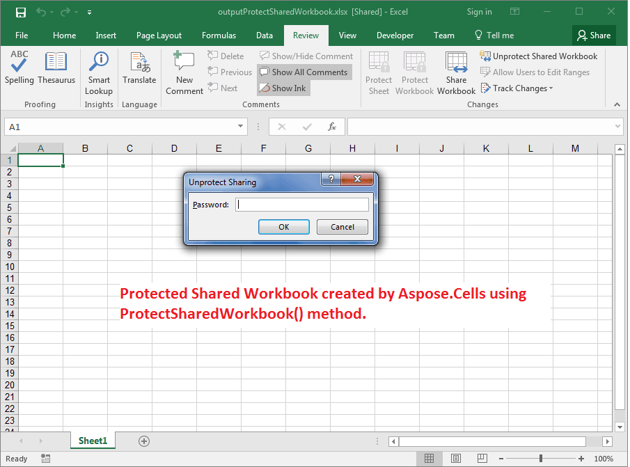 Password Protect or Unprotect the Shared Workbook 