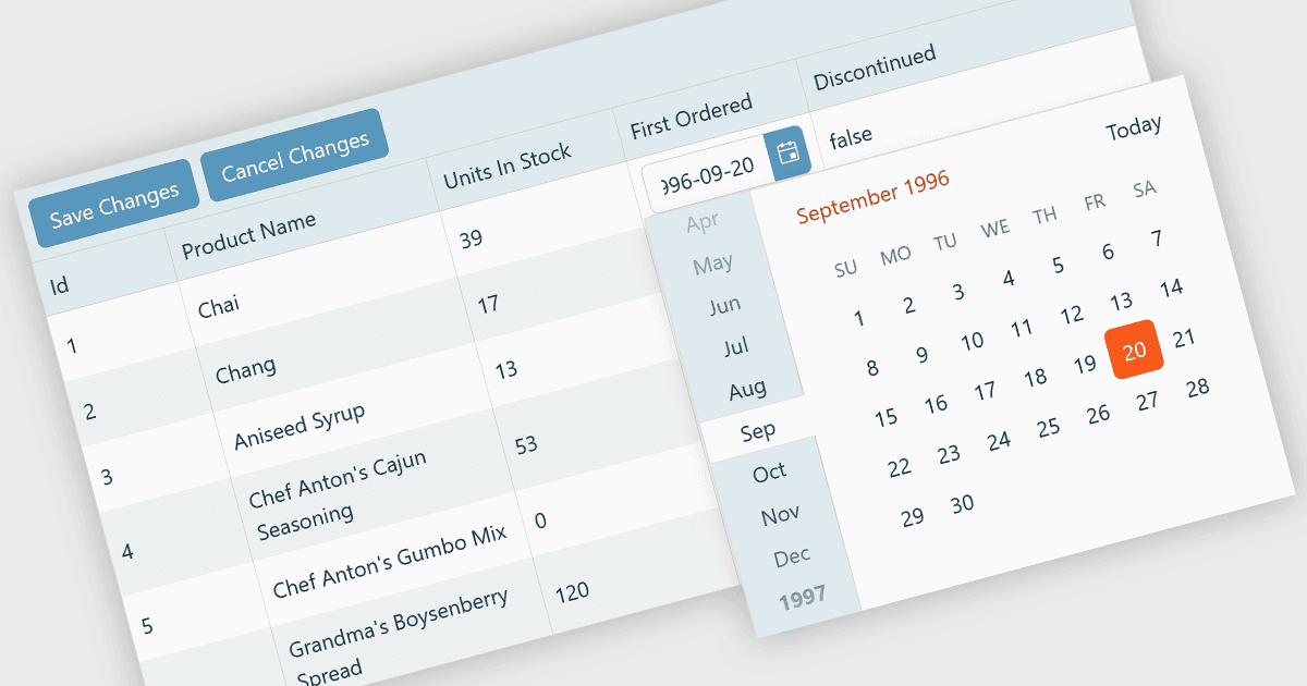 Customize Data Entry with In-Grid Editors