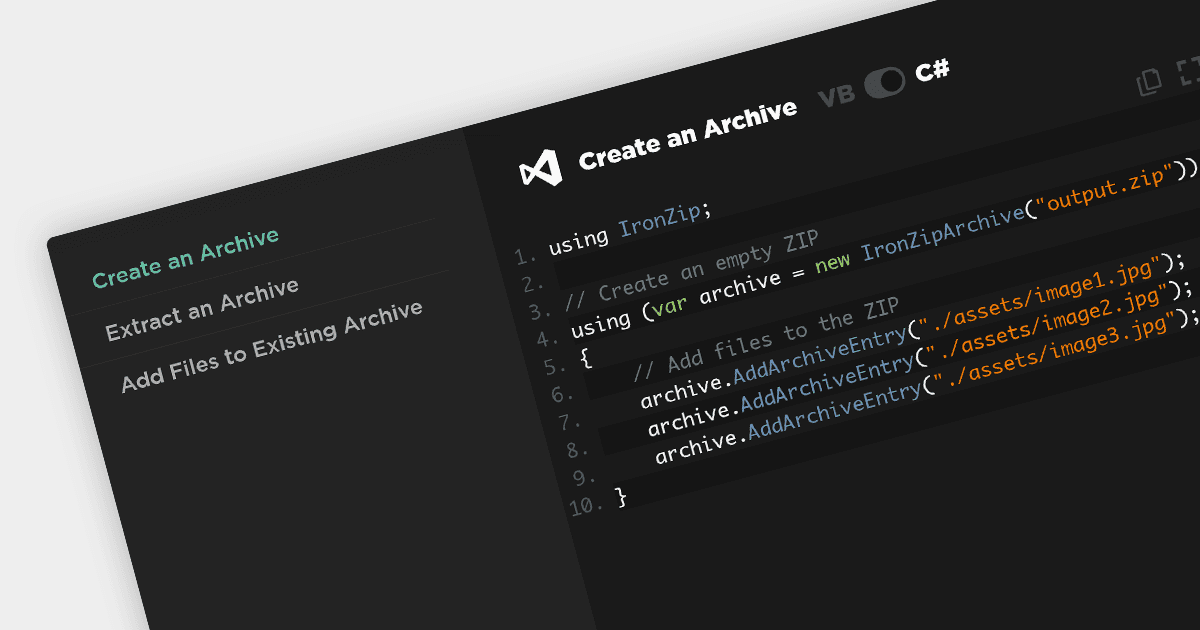 Create, Read and Extract ZIP Archives in .NET Apps