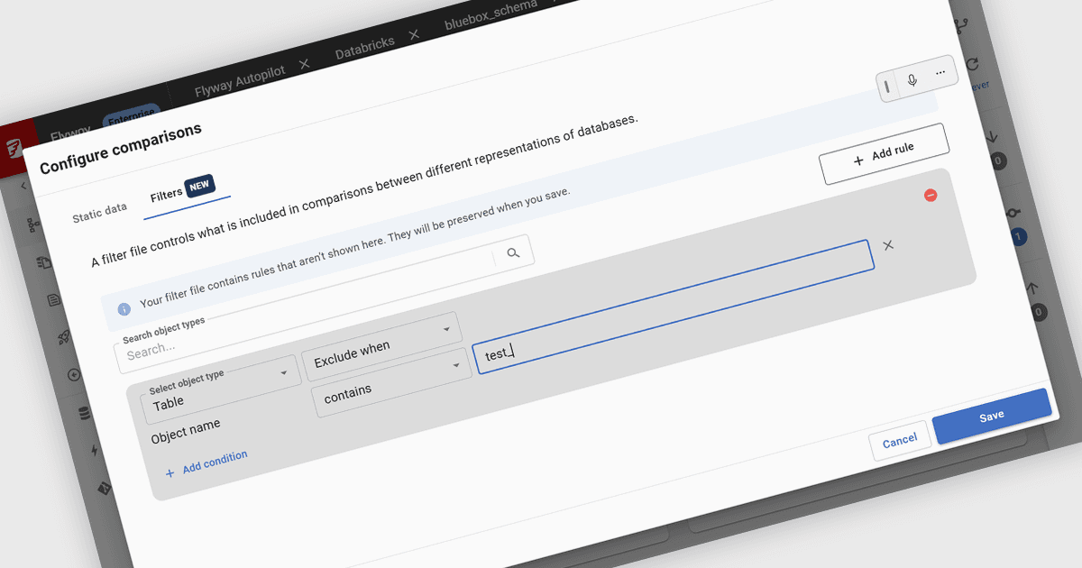 Simplifique Comparações de Esquema com Filtros Inteligentes