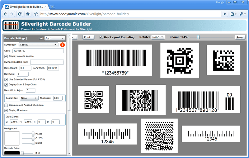Neodynamic Barcode Professional for Silverlight Produktbild