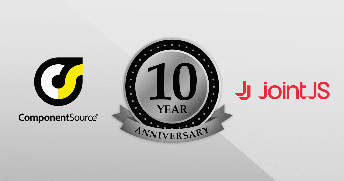 JointJS and ComponentSource Celebrate 10 Year Partnership