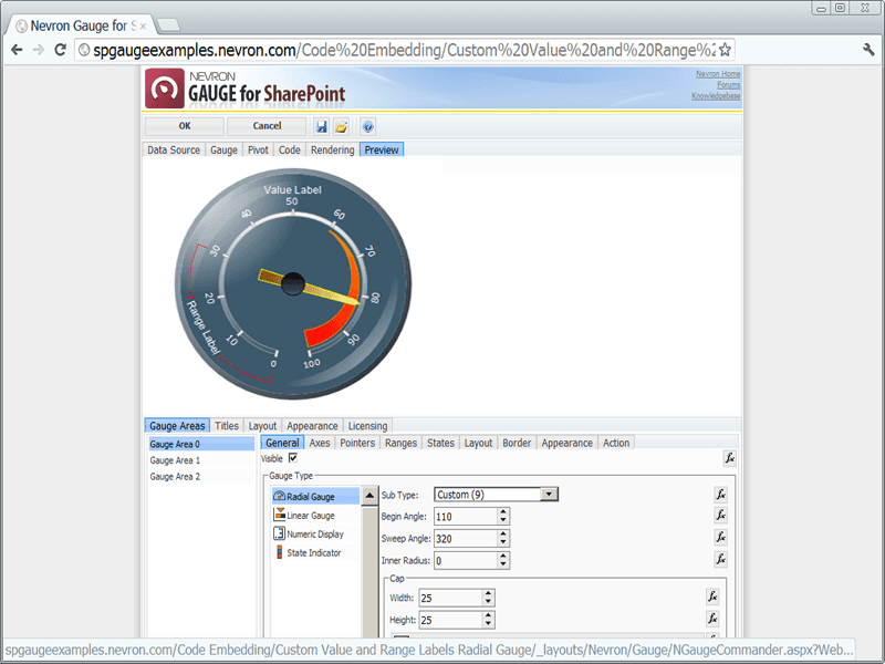 Nevron Gauge for SharePoint product image