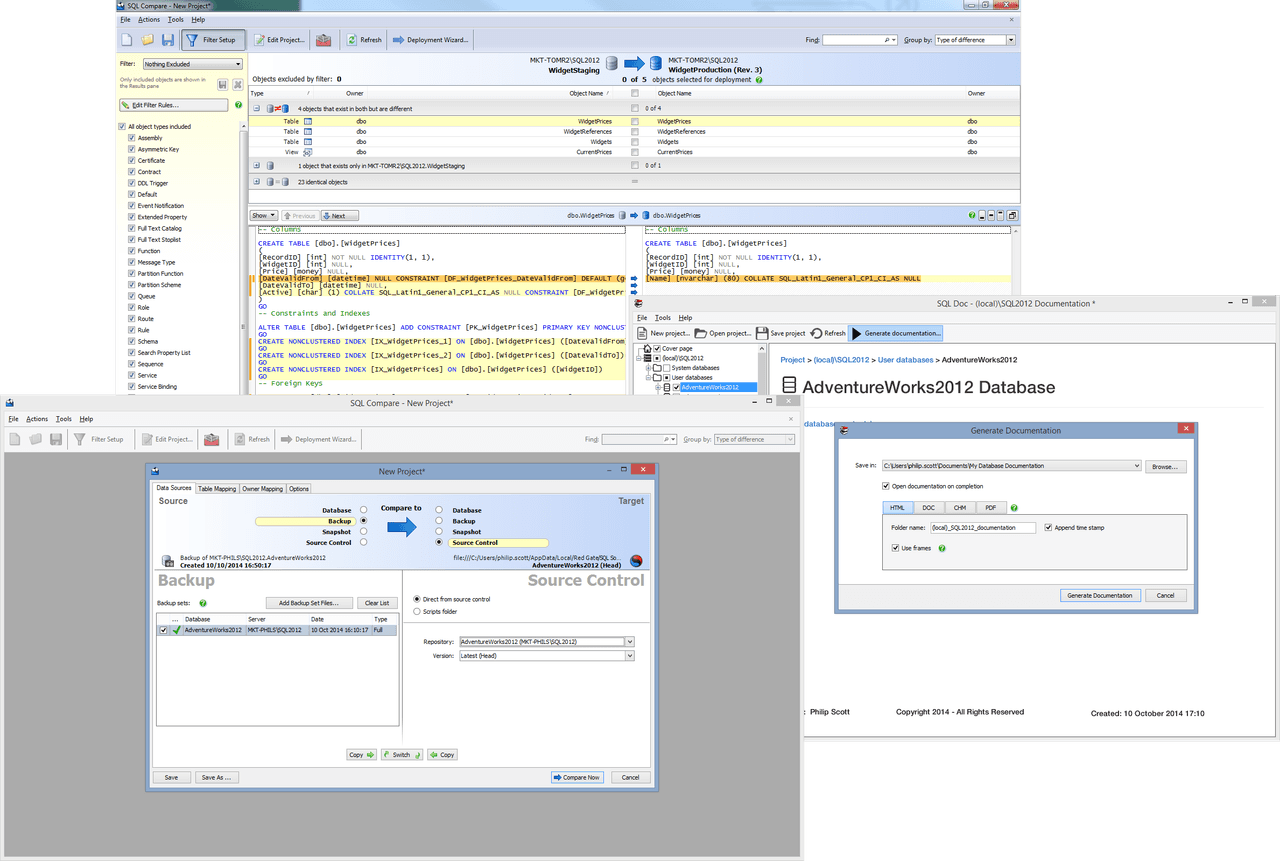 Award-winning tools for database comparison, productivity, source control, and troubleshooting.