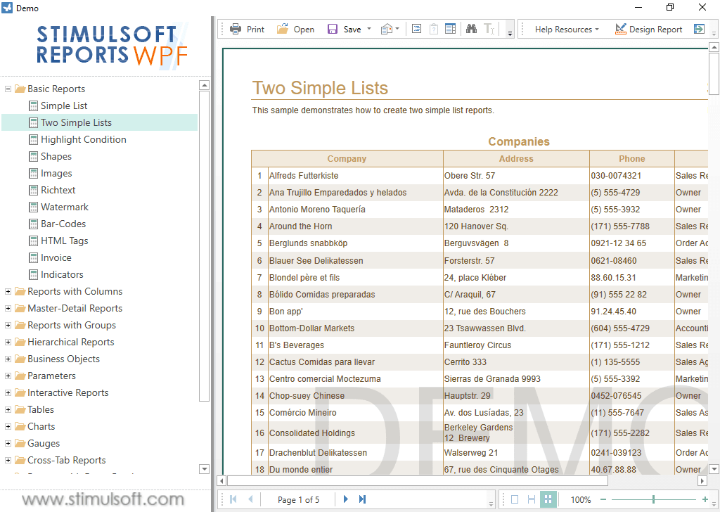 Stimulsoft Reports.WPF 产品图片