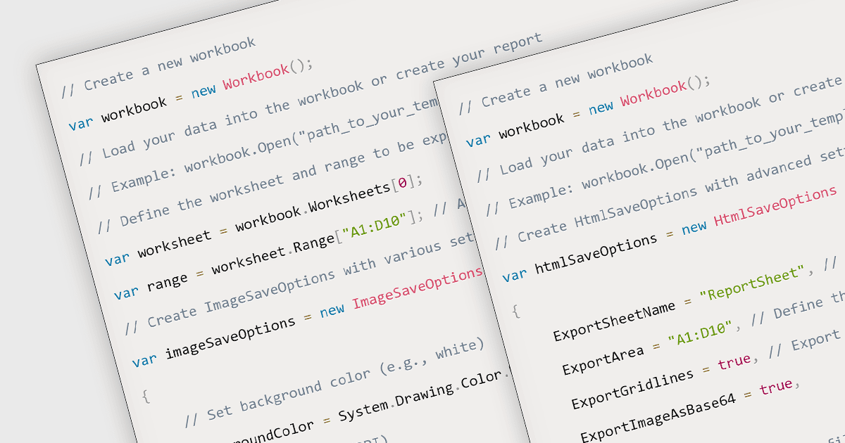 Export XLSX to PDF, Image, JSON, or HTML in C# .NET