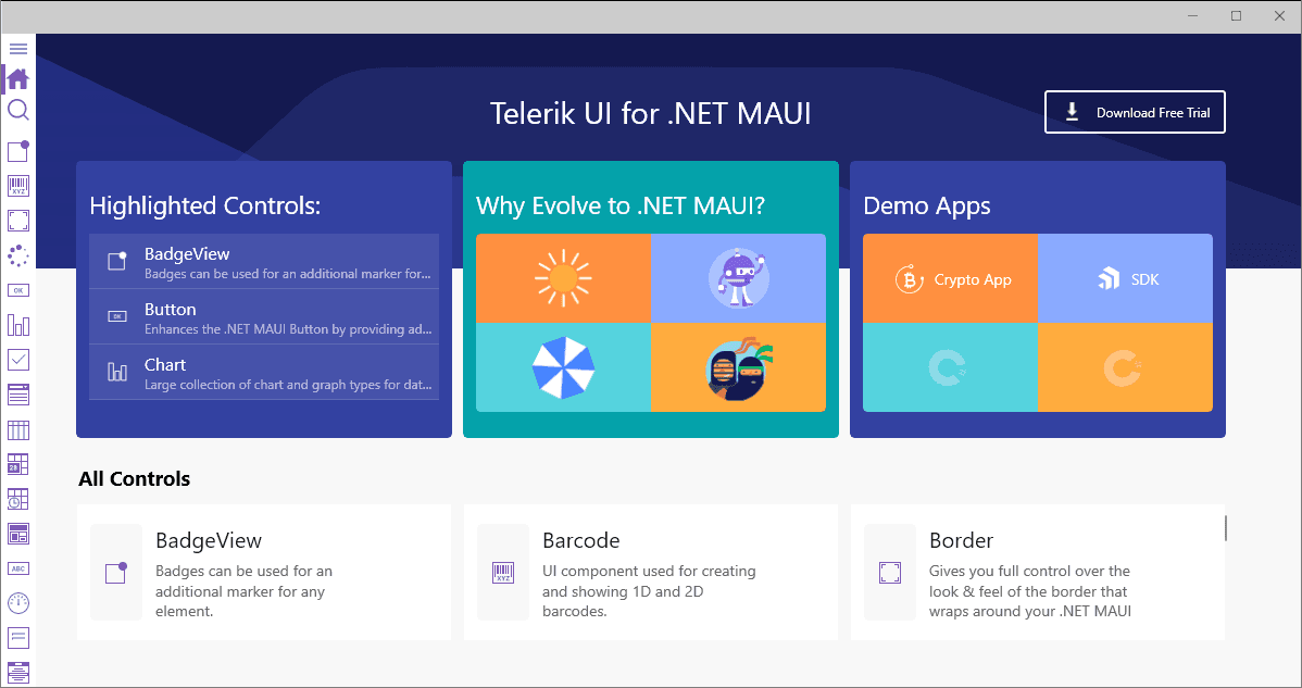 A comprehensive UI library of .NET MAUI controls to build cross-platform apps.