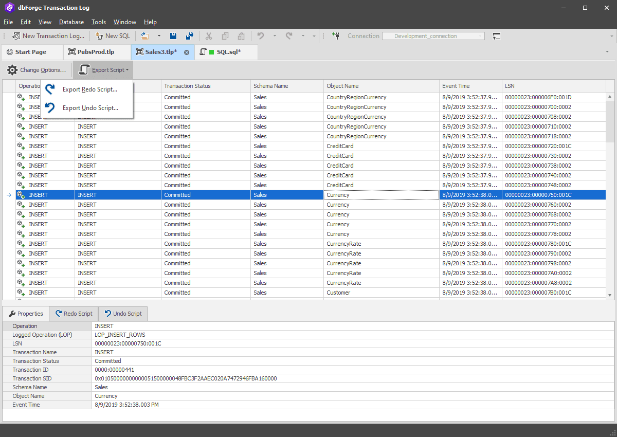 dbForge Transaction Log product image