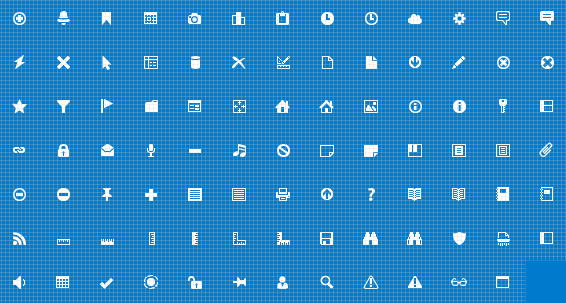 The bonus Status Bar Set contains 90 unique image designs that are intended for use in a status bar. Note that no hot/disabled states are included in this set.