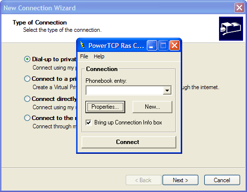 Connect to a RAS server.
