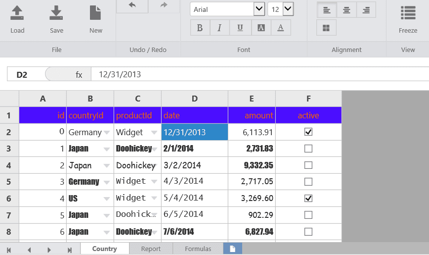 Wijmo Web Components Spreadsheet Produktbild