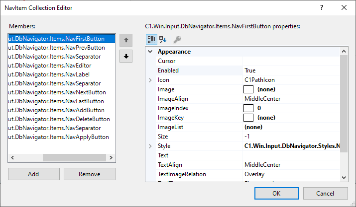 ComponentOne WinForms Database Navigator