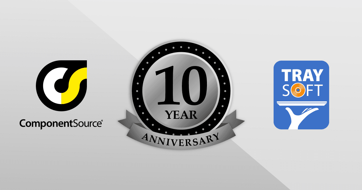 ComponentSource Celebrates 10 Year Partnership with TraySoft