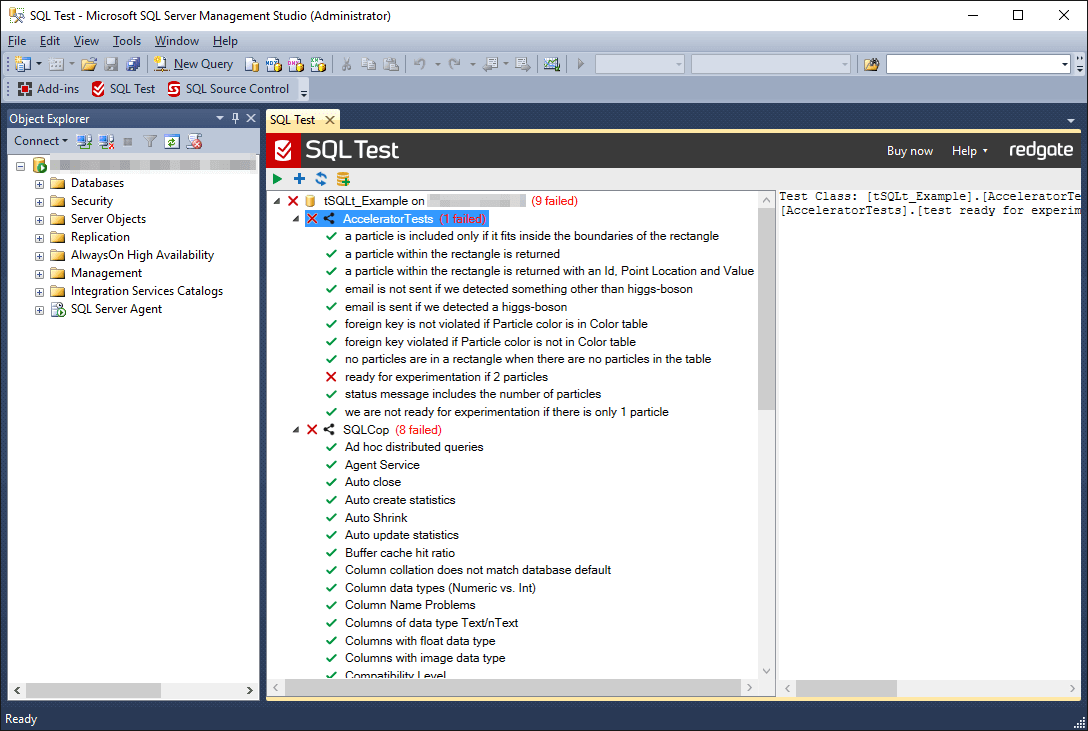 Unit test Add-in for SQL Server Management Studio.