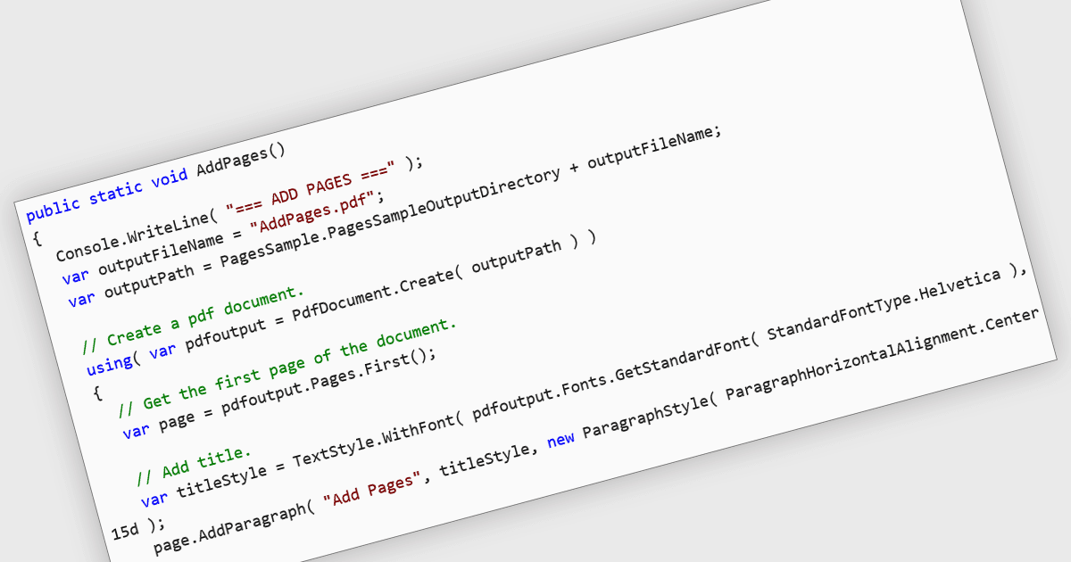 Work with PDFs Directly in .NET Apps