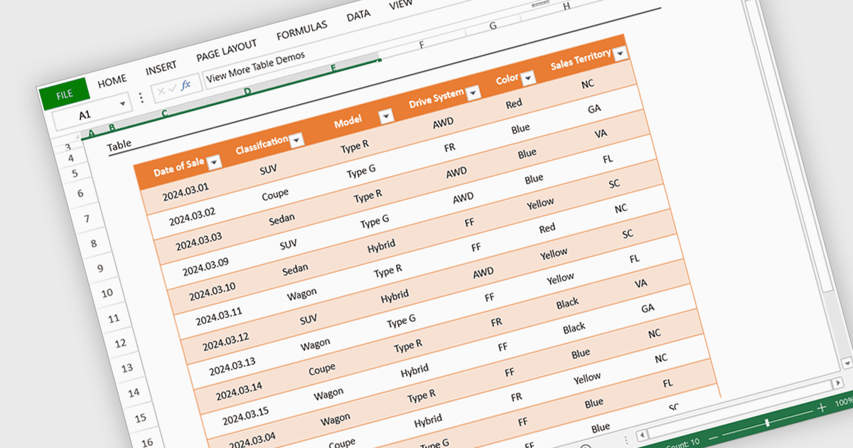 Enable Spreadsheet Display Without External Tools