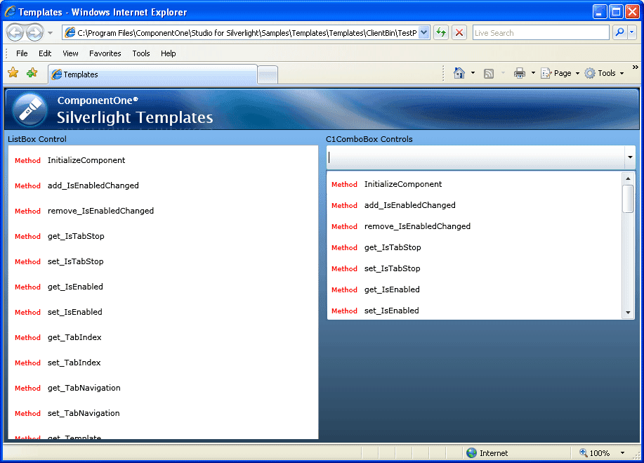 imagem do produto ComponentOne Studio Silverlight