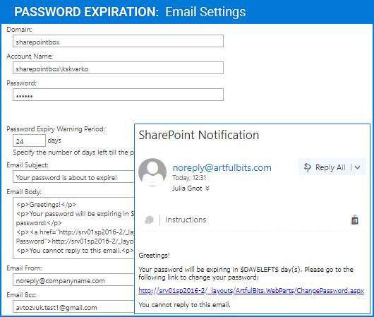 imagem do produto ArtfulBits Password Expiration Web Part