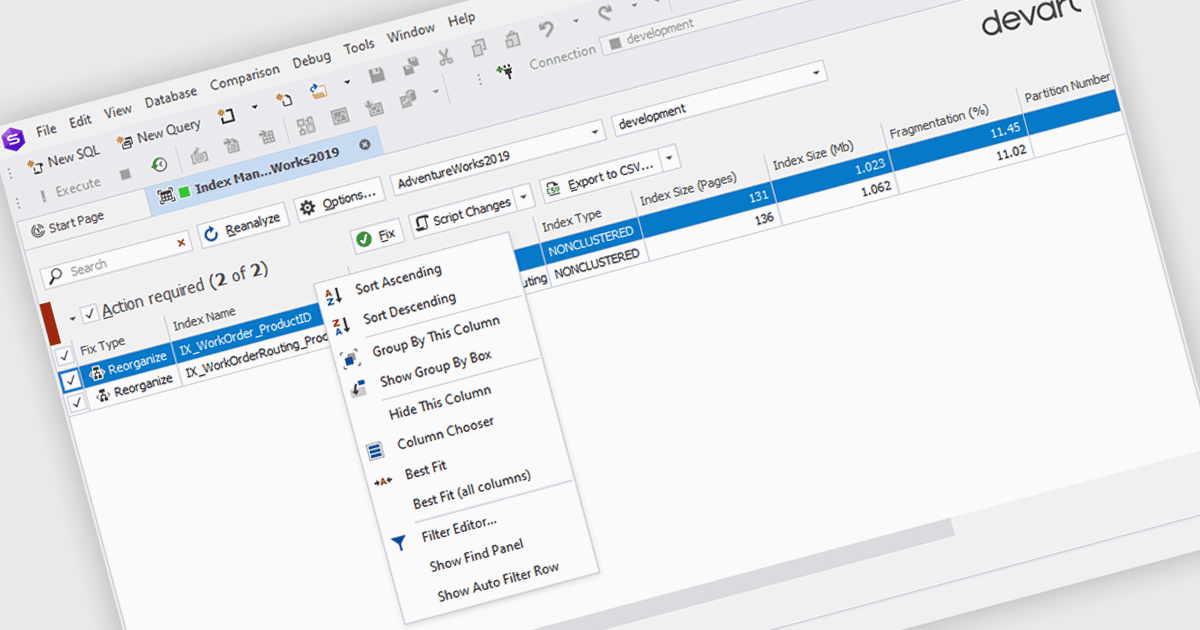 Quickly Access Database Commands