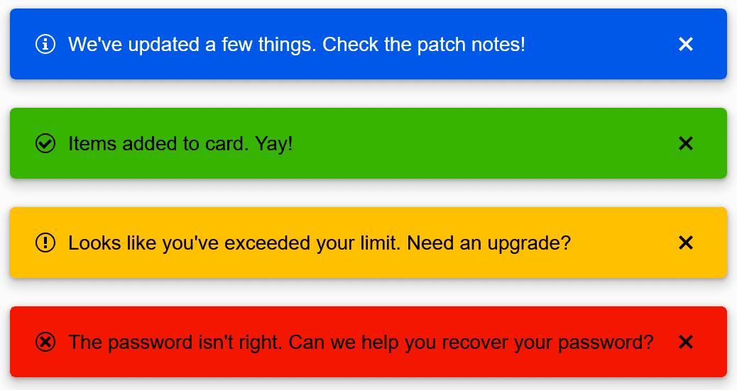 immagine del prodotto Telerik UI Blazor UI Notification Controls