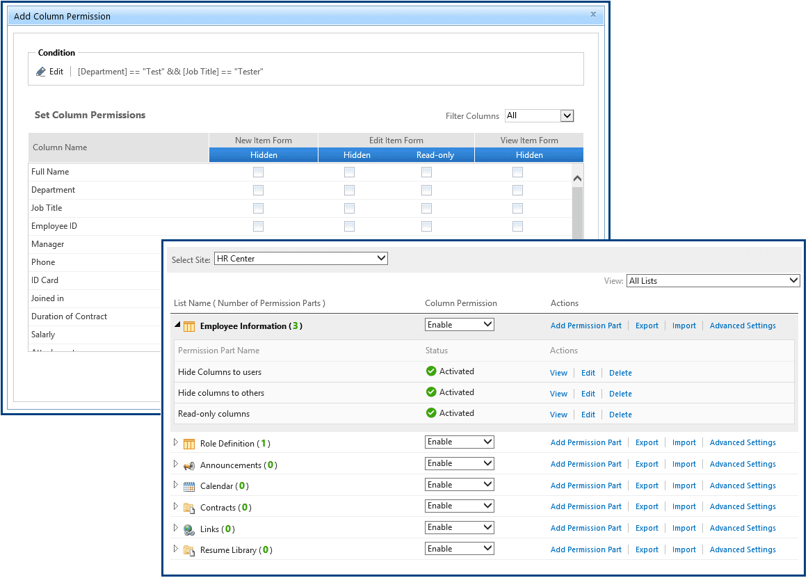 SharePoint Column/View Permission 제품 이미지