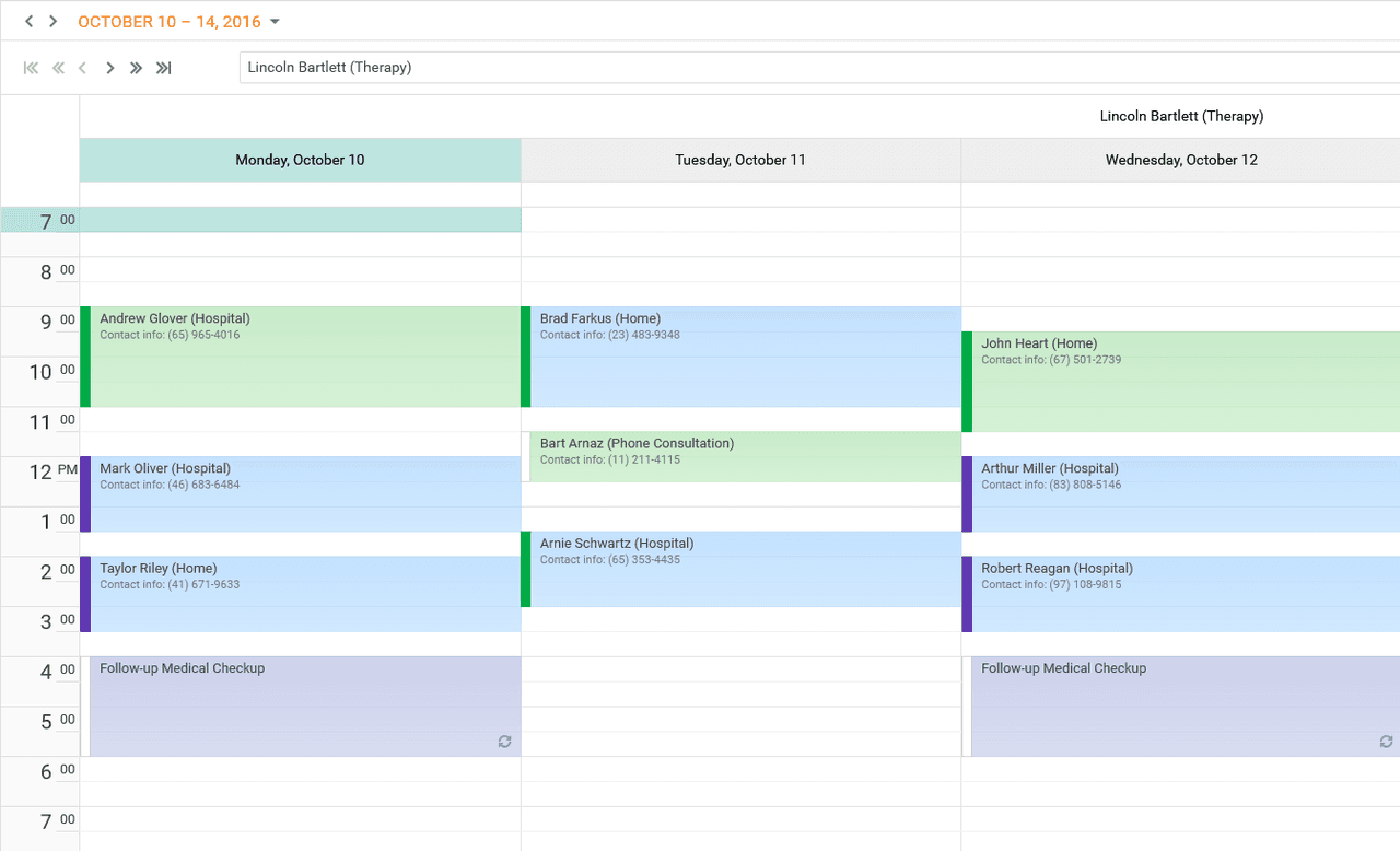 DevExpress ASP.NET Core Calendar 제품 이미지