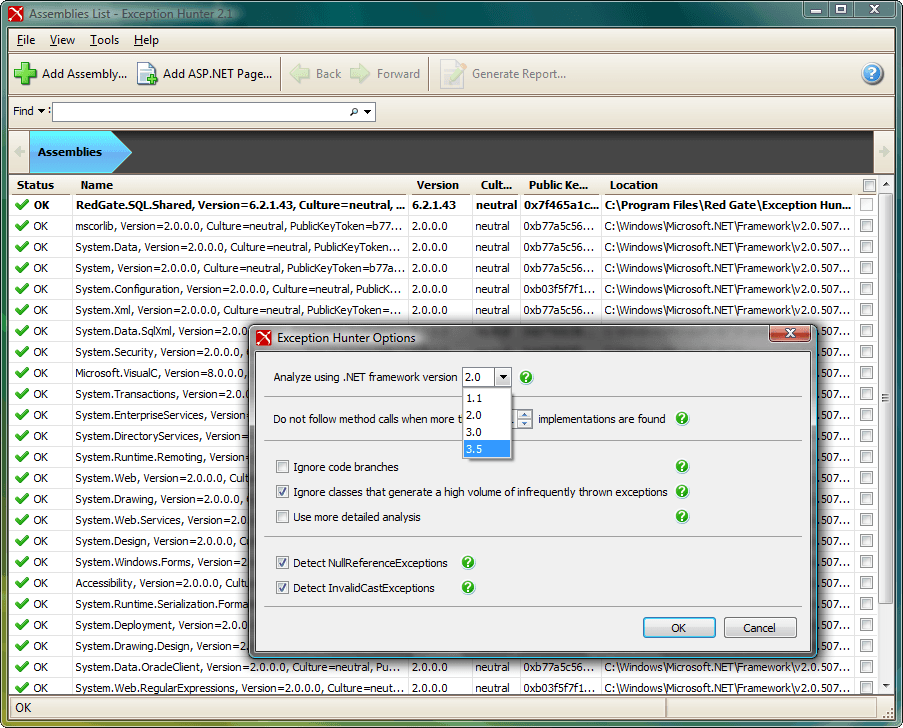 Locate the unhandled exceptions your method can throw.